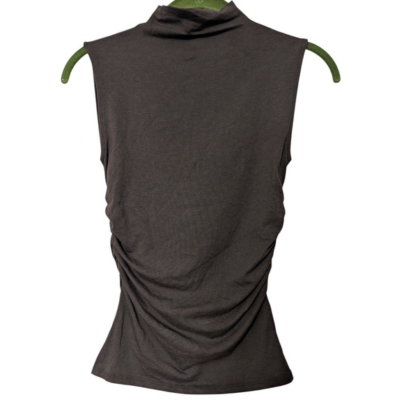 Madewell Womens Molasses Brown Side-Ruched Mockneck Sleeveless Tank Top size XS - Picture 4 of 10